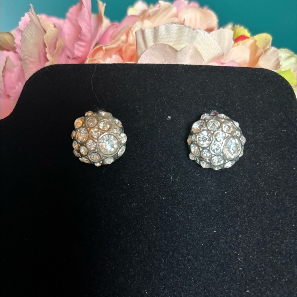 Vintage Silver Crystal Earrings Timeless Elegance